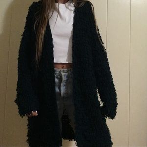 Navy Blue oversized knitted Cardigan